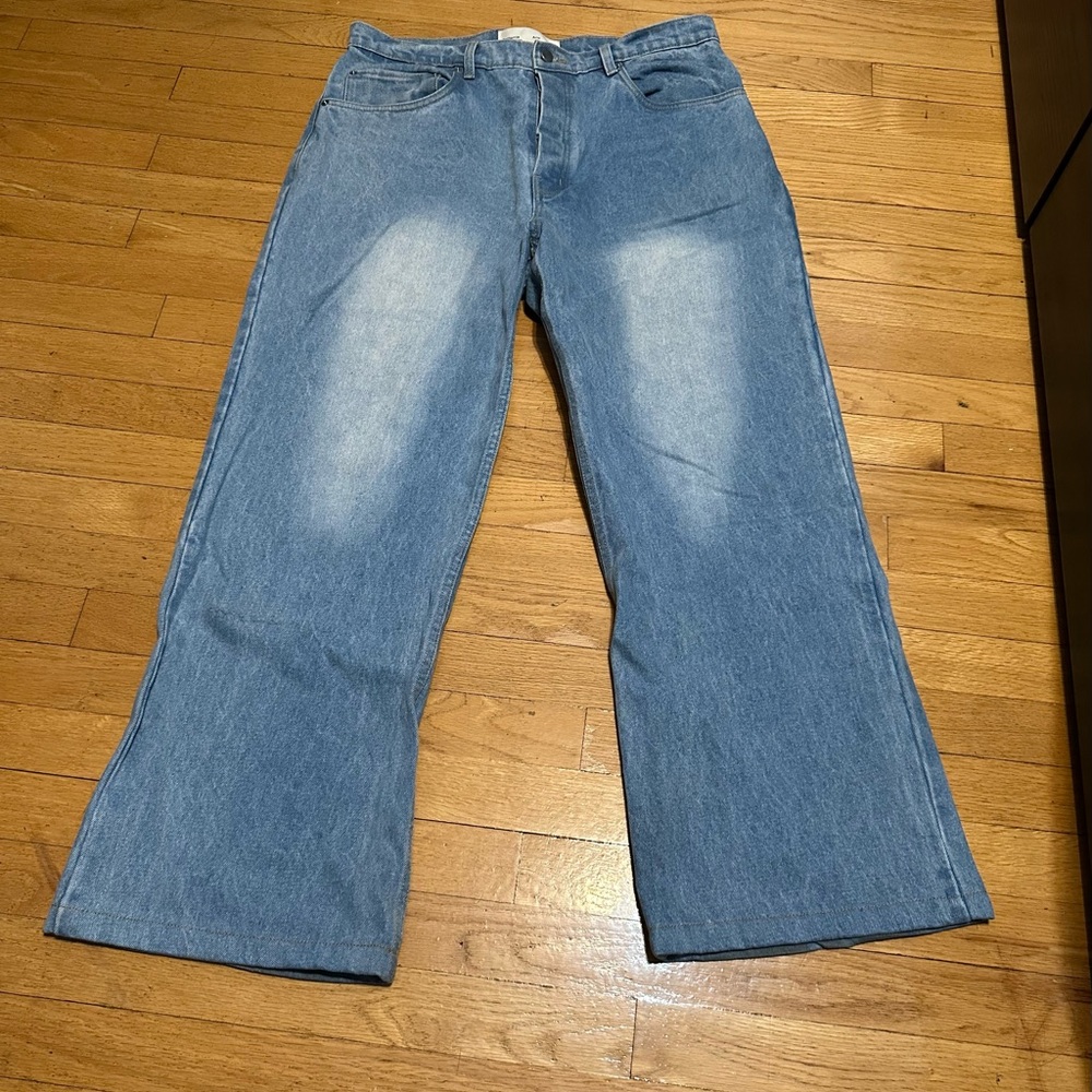California Arts Recreation Bootcut Wide Leg Jeans Mens Size 36 Light Wash Denim